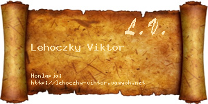 Lehoczky Viktor névjegykártya